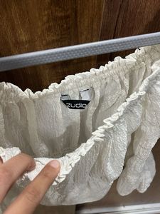 White Puff Sleeve Top