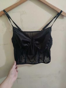 Mesh Black Corset Top