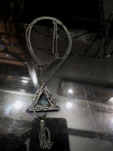 Oxidy Chain Pendant And Ring Earrings, Jacket