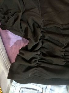 Black Sweetheart Neckline Top