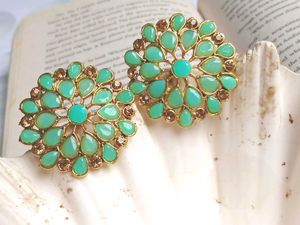 Green Stud Earrings