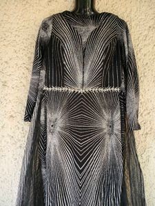 Glitter sparkled striped couture gown