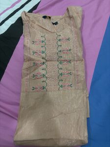 Peach Embroidered Kurti