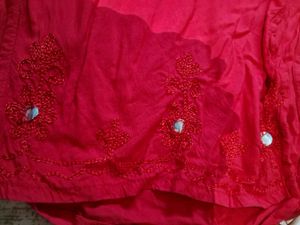 Beautiful Designed Red Kurti