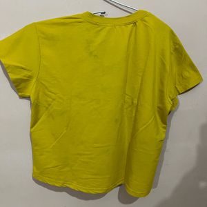 Yellow Graphic Crop Top