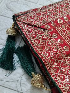 Elegant Red Bandhani Saree