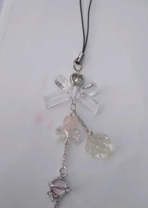 {White&gt;pink Phone Charm}