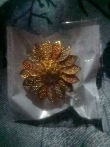 Tri-Color Floral Statement Ring