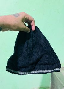Navy Ribbed Knit Beanie
