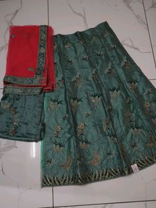 Half Stitch Lehenga