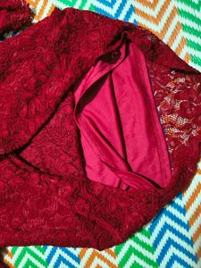 Burgundy Lace crochet  Top