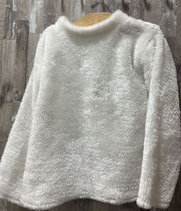 Fluffy White Pullover