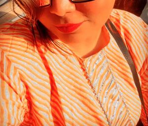 Striped Orange Kurti Top