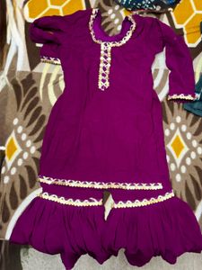 Purple Embroidered Kurta Set