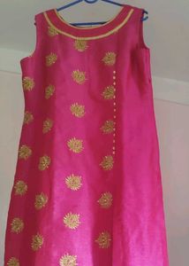 Pink Embroidered Kurta