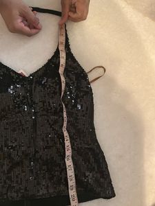 Sparkling Black Sequin Halter Top
