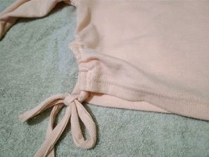 Peach Cinched Long Sleeve Top