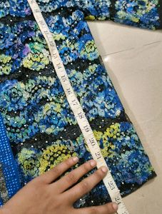 Dungaree (Stretchable), Top &amp; Glittered Shrug