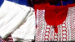 Red Kurti with Sharara Pant