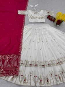 Elegant Lehenga with Red Shawl