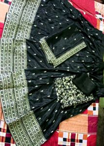 New/Unused Embroidered Semi Stitched Lehnga Set