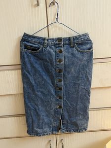 Pencil Denim Button Skirt