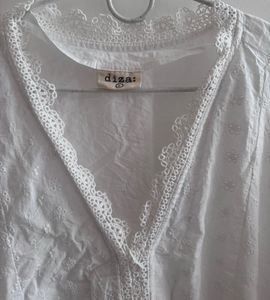 Diza by Westside Cut Work White Kurta