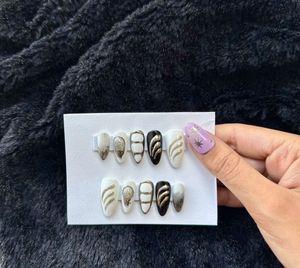 Black &amp; Chorme Press On Nails
