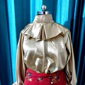 Ruffled High Neck Top premium piece