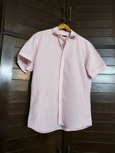 Men Pink Checks Regular Fit Half Sleeve Shirt