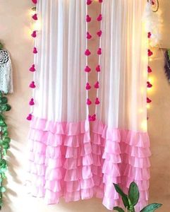 Boho Pink Tassel Curtain Panel