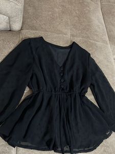 Elegant Black Peplum Blouse