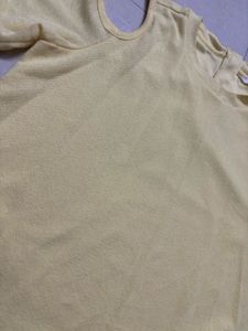 “Honey By Pantaloons” Yelloe Cold Shoulder Top