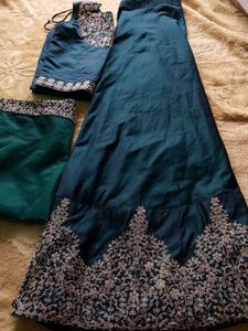 Green Silk Lehenga...