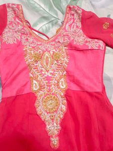 Pink Embroidered Anarkali Suit