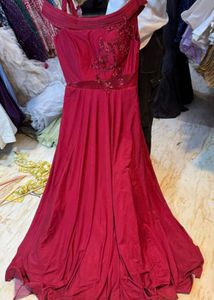 Elegant Purple Embroidered Gown