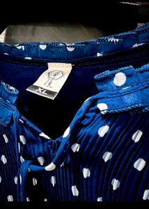 Navy Polka Dot Midi Dress