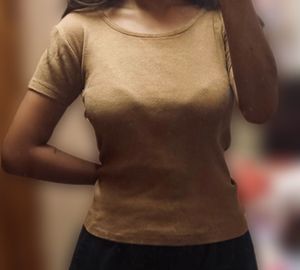 Tan Fitted Short Sleeve Tee