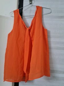 Benetton - Orange Tie-Back Tank Top