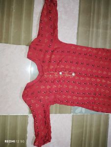 Red Printed Kurti