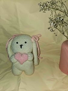 Handmade Crochet Bunny with Heart