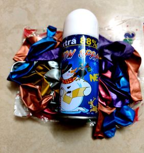 Snow Spray And Balloon For Birthday Party Celebrat