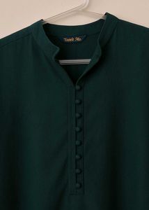 Bottled green straight fit kurti for women