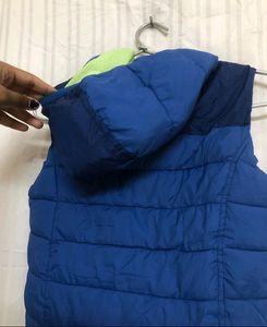 Ovs Blue Sleeveless Puffer Jacket