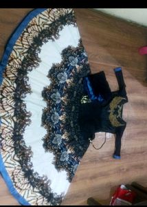 Printed Umbrella Gown With Duppata