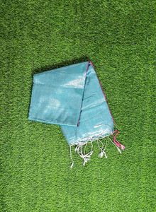 Semi Tissue Saree - Teal