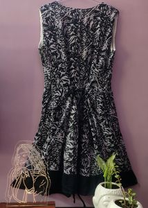 Lavender Black Printed A-Line Dress (Women)