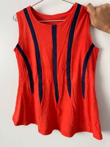 Sleeveless Orange Top