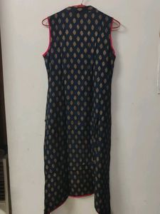 Navy Blue Printed Kurta
