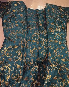 Elegant Teal &amp; Gold Kurta Set